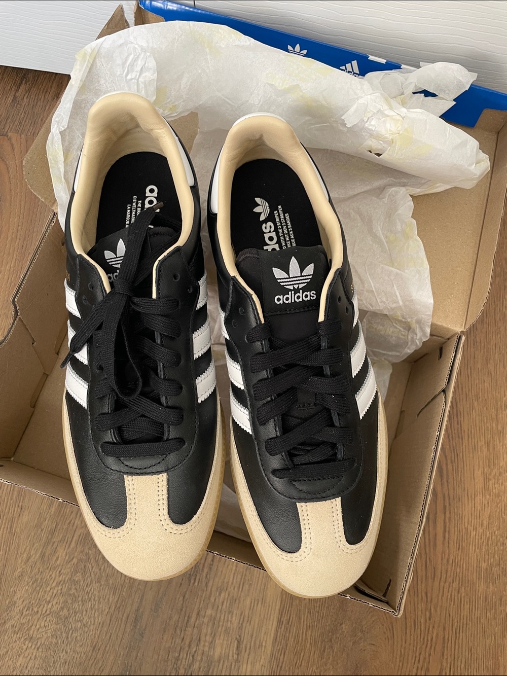 adidas Samba OG Lace-Up Sneakers Black/White/Gum Men's US 10 JS3832